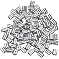 Los mejores  - 100 Piezas Virolas de Aluminio- Manguito de Bucle de Aluminio- Casquillos de Aluminio de Virolas Dobles- Mangas de…